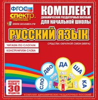 Динамические раздаточные пособия. Русский язык (веера). Читаем по слогам (слоги из двух букв). Конструируем слова (слоги из двух и трех букв). - fgospostavki.ru - Кубинка