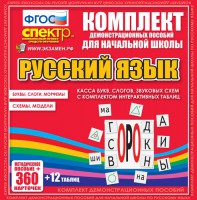 Динамические раздаточные пособия. Русский язык (комплект демонстрационных материалов). Касса букв, слогов, звуковых схем с набором интерактивных таблиц. - fgospostavki.ru - Кубинка