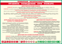 Таблица "Пожарная безопасность. Правила поведения при пожаре" (100х140 сантиметров, винил) - fgospostavki.ru - Кубинка