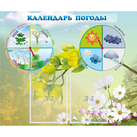 Стенд "Календарь погоды" с 2 карманами - fgospostavki.ru - Кубинка