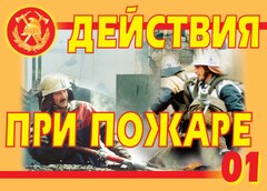 Комплект плакатов "Действия при пожаре" - fgospostavki.ru - Кубинка