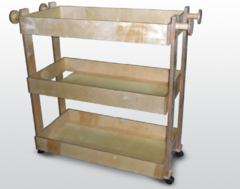 Тележка для спортинвентаря и игрушек (3 полки) 115х50х90см (фанера лак) - fgospostavki.ru - Кубинка