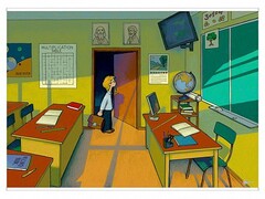 Магнитно-маркерный ситуационный плакат "Классная комната" с набором магнитных карточек + методические рекомендации (иностранный язык) - fgospostavki.ru - Кубинка