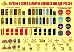 Плакат "Погоны и знаки различия военнослужащих России" - fgospostavki.ru - Кубинка