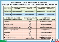 Таблица. Сравнение понятий изомер и гомолог. Функциональные группы классов органических веществ. - fgospostavki.ru - Кубинка