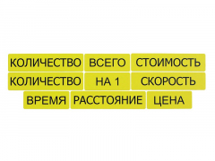 Набор магнитных карточек "Опорные слова к задачам" (желтый) - fgospostavki.ru - Кубинка
