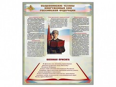 Стенд "Уставы. Закон военной службы. Военная присяга" - fgospostavki.ru - Кубинка