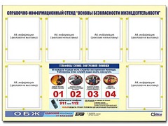 Стенд информационный "Основы безопасности жизнедеятельности" (80*110, 6 карманов) - fgospostavki.ru - Кубинка
