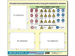Стенд информационный "Правила техники безопасности в кабинете физики" (75*70, 3 кармана) - fgospostavki.ru - Кубинка