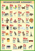 Таблица "Французский алфавит в картинках (с транскрипцией)" (100х140 сантиметров, винил) - fgospostavki.ru - Кубинка