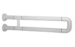 Поручень неоткидной двухопорный с антибактериальным покрытием (белый) - fgospostavki.ru - Кубинка