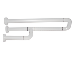 Поручень неоткидной трёхопорный с антибактериальным покрытием (белый) - fgospostavki.ru - Кубинка