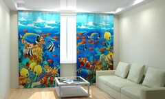 Комплект светонепроницаемых штор "Рыбки" - fgospostavki.ru - Кубинка