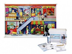 Магнитно-маркерный ситуационный плакат "Магазин" с набором магнитных карточек + методические рекомендации (иностранный язык) - fgospostavki.ru - Кубинка