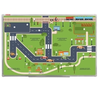 Магнитно-маркерная доска "Безопасный маршрут школьника" (дом-школа-дом) с комплектом тематических магнитов КМ-17 - fgospostavki.ru - Кубинка