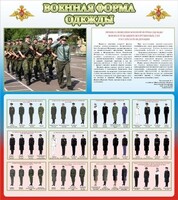 Стенд "Военная форма одежды (герб РФ) " - fgospostavki.ru - Кубинка