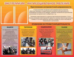 Стенд "Экстремизм-антисоциальное явление" - fgospostavki.ru - Кубинка
