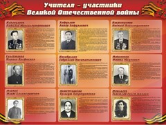 Стенд "Учителя-участники Великой Отечественной войны" - fgospostavki.ru - Кубинка