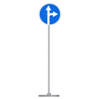 Знак дорожный " Движение прямо или направо" 4.1.4 типоразмер 40 на стойке с основанием 3кг - fgospostavki.ru - Кубинка