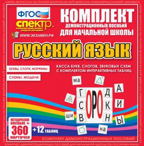 Динамические раздаточные пособия. Русский язык (комплект демонстрационных материалов). Касса букв, слогов, звуковых схем с набором интерактивных таблиц. - fgospostavki.ru - Кубинка