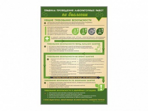 Стенд "Правила выполнения лабораторных работ по биологии" Вариант 1 - fgospostavki.ru - Кубинка
