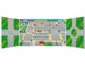 Доска магнитно-маркерная комбинированная, панорамная, трехэлементная "Азбука дорожного движения" - fgospostavki.ru - Кубинка