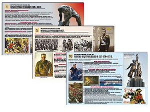 Комплект таблиц по истории "История России XX - XXI вв." раздаточные (цветные, ламинированные, А4, 12 штук) - fgospostavki.ru - Кубинка