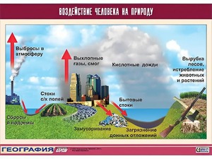 Таблица демонстрационная "Воздействие человека на природу" (винил 70*100) - fgospostavki.ru - Кубинка