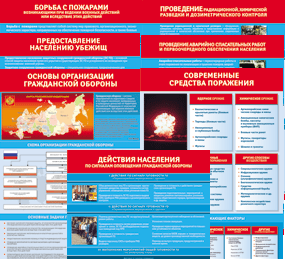 Комплект таблиц "Основы гражданской обороны (МЧС РФ)" 13 штук. - fgospostavki.ru - Кубинка