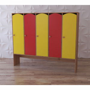 Шкаф 5-секционный с нишей под скамью "Яркое детство" - fgospostavki.ru - Кубинка