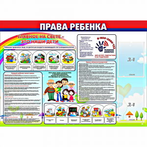 Стенд "Права ребенка" с 2 карманами - fgospostavki.ru - Кубинка