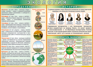 Таблица "Экология. Определения и история" (100х140 сантиметров, винил) - fgospostavki.ru - Кубинка