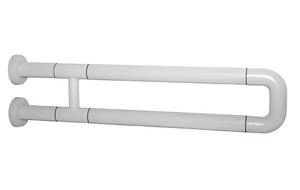 Поручень неоткидной двухопорный с антибактериальным покрытием (белый) - fgospostavki.ru - Кубинка