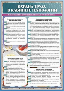 Стенд "Охрана труда в кабинете технологии" - fgospostavki.ru - Кубинка