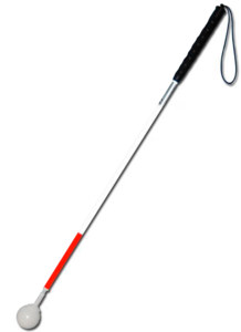 Трость телескопическая композитная с вращающимся шарообразным наконечником короткая на крючке - fgospostavki.ru - Кубинка