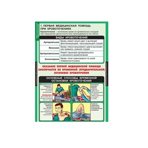 Комплект таблиц. ОБЖ. Правила оказания первой медицинской помощи - fgospostavki.ru - Кубинка