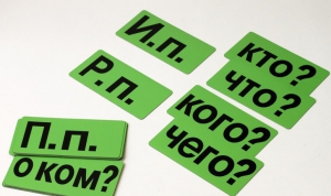 Набор магнитных карточек "Падежи" (фон зелёный) - fgospostavki.ru - Кубинка