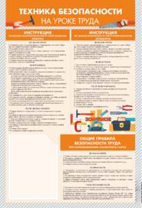 Стенд-уголок "Техника безопасности на уроках труда" - fgospostavki.ru - Кубинка