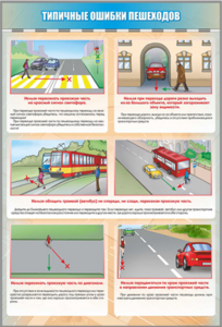 Стенд "Типичные ошибки пешеходов" - fgospostavki.ru - Кубинка