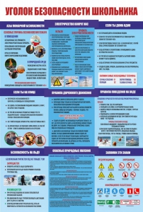 Стенд "Уголок безопасности школьника" - fgospostavki.ru - Кубинка