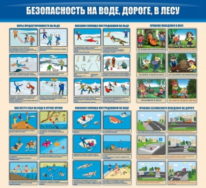 Стенд "Безопасность на воде, дороге, в лесу" - fgospostavki.ru - Кубинка