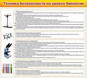 Стенд "Техника безопасности на уроках биологии" Вариант 2 - fgospostavki.ru - Кубинка