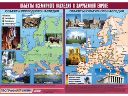 Таблица демонстрационная "Объекты всемирного наследия в Зарубежной Европе" (винил 100*140) - fgospostavki.ru - Кубинка
