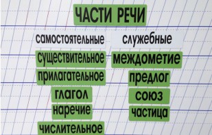 Набор магнитных карточек "Части речи" (фон зелёный) - fgospostavki.ru - Кубинка