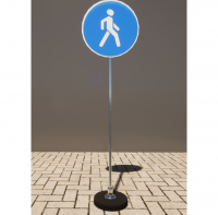 Знак дорожный "Пешеходная дорожка" 4.5.1 типоразмер 40 на стойке с основанием 3кг - fgospostavki.ru - Кубинка