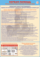 Таблица "Первичный осмотр пострадавшего, оценка его состояния и оказание первой помощи на месте ДТП" (100х140 сантиметров, винил) - fgospostavki.ru - Кубинка