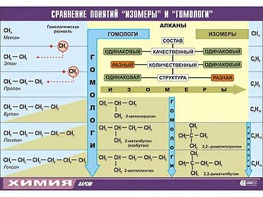 Таблица демонстрационная "Сравнение понятий изомер и гомолог" (винил 70x100) - fgospostavki.ru - Кубинка