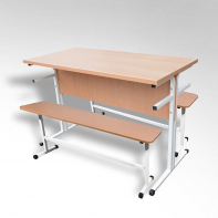 Обеденная группа четырехместная со скамьей - fgospostavki.ru - Кубинка