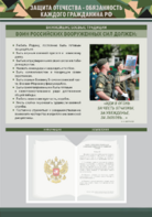 Стенд-уголок "Защита Отечества – обязанность каждого гражданина Российской Федерации" - fgospostavki.ru - Кубинка