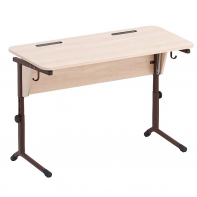 Стол ученический двухместный с наклоном столешницы (0-24°) на плоскоовальной трубе - fgospostavki.ru - Кубинка